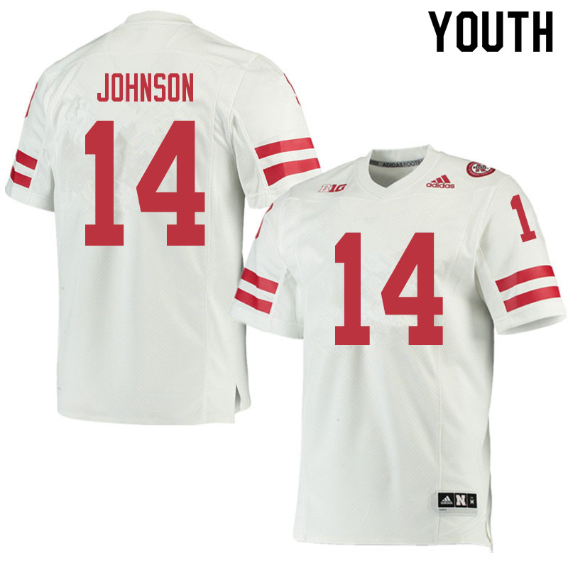 Youth #14 Rahmir Johnson Nebraska Cornhuskers College Football Jerseys Sale-White